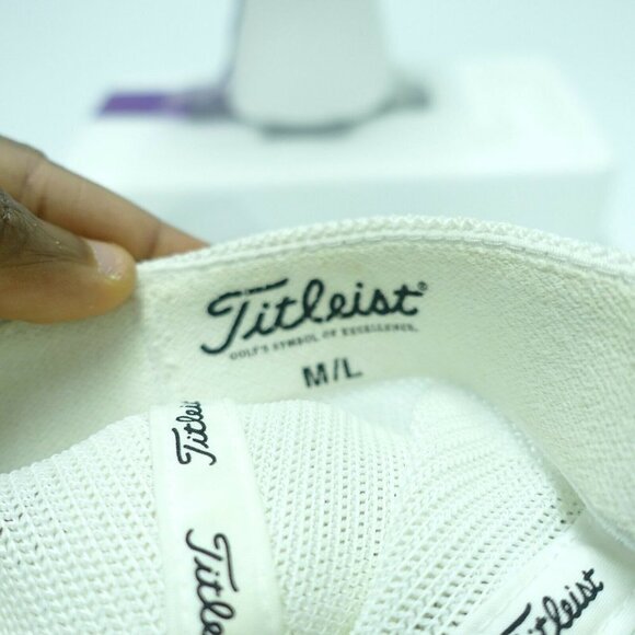 Titleist Golf Cap Hat Large Black White Mesh Polyester Blend Elastic - Picture 4 of 4